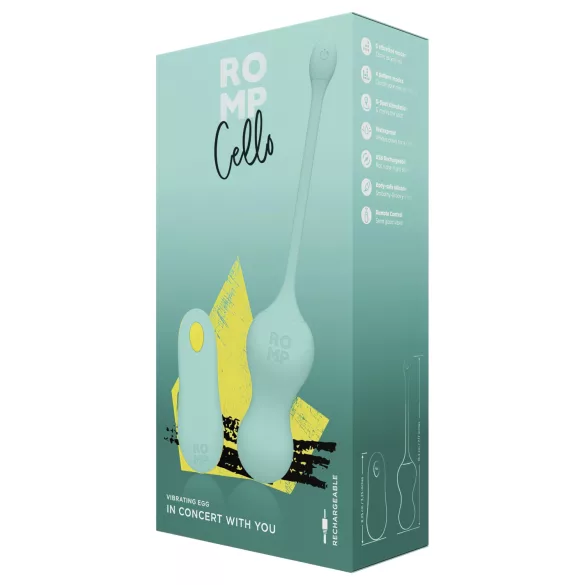 ROMP Cello - boules de geisha vibrantes télécommande - silicone vert