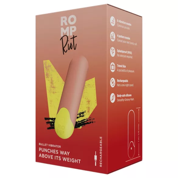 ROMP Riot - mini vibromasseur - étanche - orange