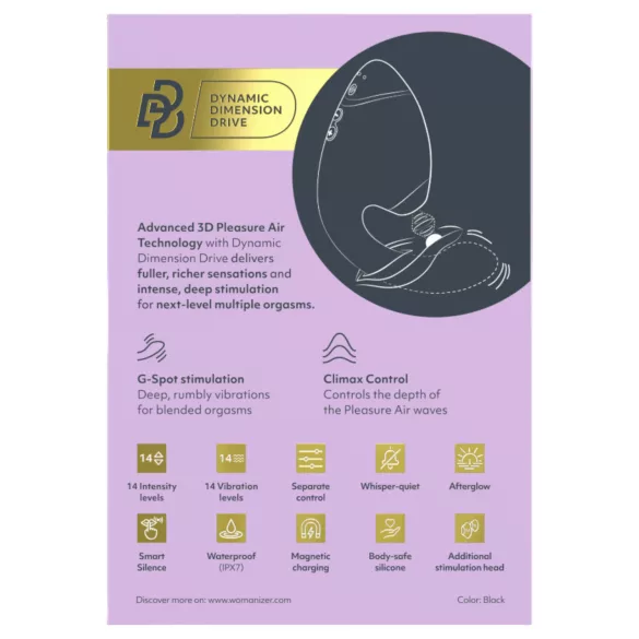 Womanizer Next Duo - stimulateur clitoridien et point G 2-en-1 - noir