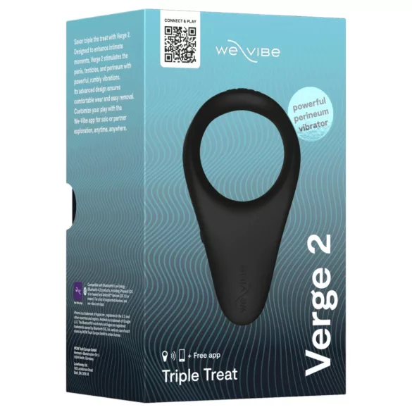 We-Vibe Verge 2 - Anneau pénien vibrant contrôlé par application, pour hommes (noir)