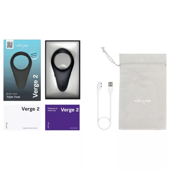 We-Vibe Verge 2 - Anneau pénien vibrant contrôlé par application, pour hommes (noir)