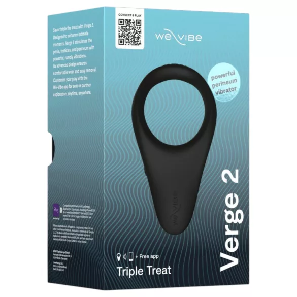 We-Vibe Verge 2 - Anneau pénien vibrant contrôlé par application, pour hommes (noir)
