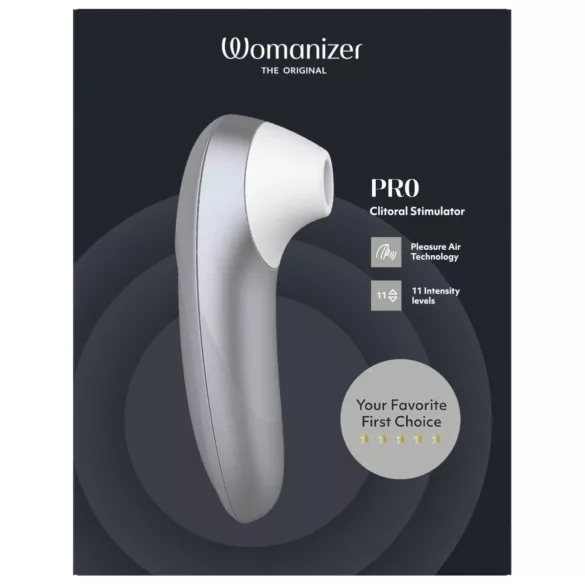 Womanizer Pro - stimulateur clitoridien à ondes d’air (gris)