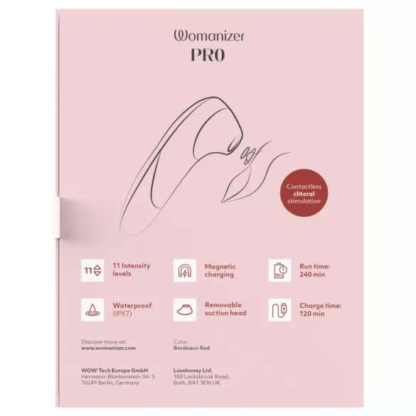 Womanizer Pro - stimulateur clitoridien à ondes d’air (rouge)
