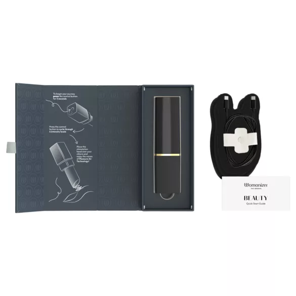 Womanizer Beauty - stimulateur clitoridien à ondes d’air en forme de rouge à lèvres (noir)