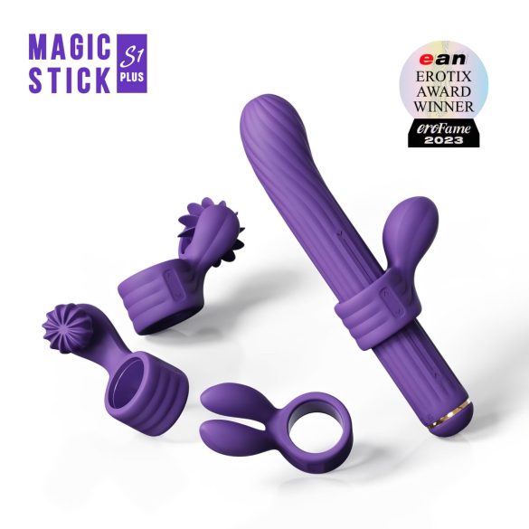 Magic Stick - vibromasseur avec embouts interchangeables (violet)
