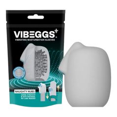 VIBEGGS Naughty Nubs - œuf vibrant masturbateur (blanc)