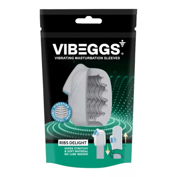 VIBEGGS Ribs Delight - œuf masturbateur vibrant - blanc