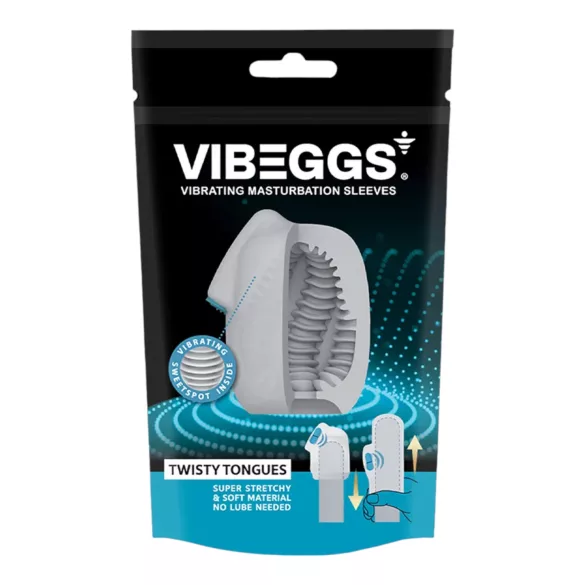 VIBEGGS Twisty Tongues - œuf vibrant masturbateur - blanc