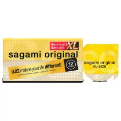   Sagami Original 0,02 XL - préservatif grande taille - 61mm - boîte de 12