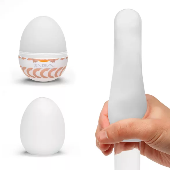 TENGA - Masturbateur œuf texturé Ring - silicone blanc - 1 pièce