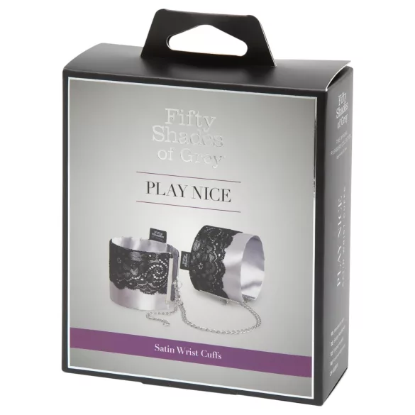 Cinquante nuances de Grey Play Nice - menottes en satin (argent)