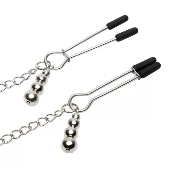 Cinquante nuances de Grey Play Nice - pinces à tétons avec collier (argent)