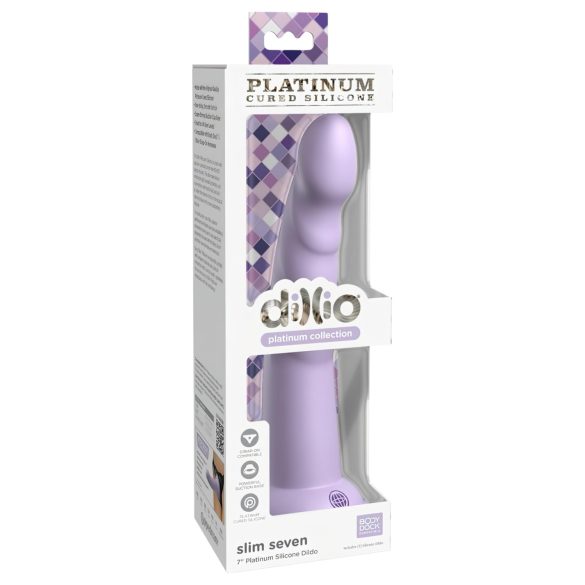Dillio Slim Seven - Dildo stimulateur ventouse 20cm violet