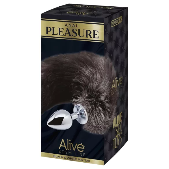 Alive Anal Pleasure - plug anal moyen avec queue de renard (argent)