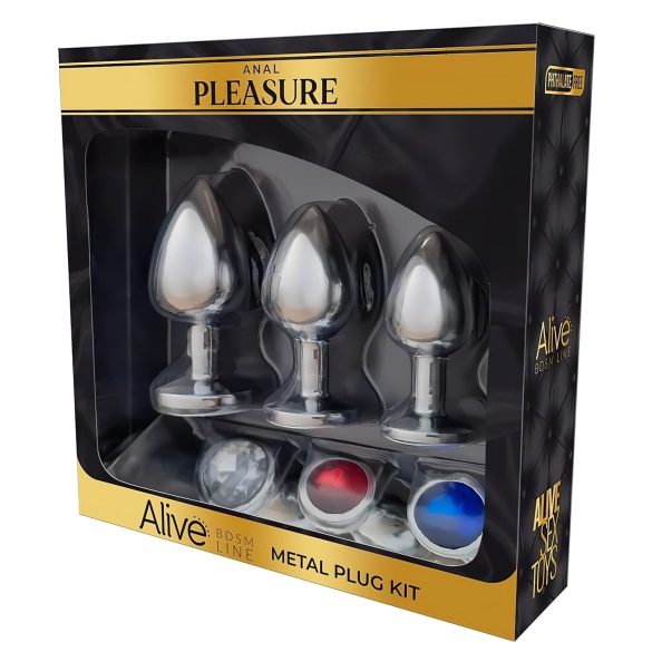 Alive Anal Pleasure - plug anal en métal - set de 3 - argent