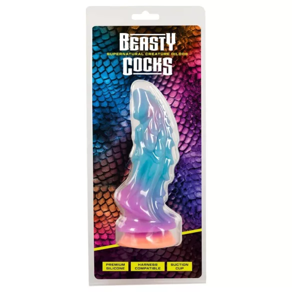 Beasty Cocks - godemichet extraterrestre en silicone (bleu-orange)