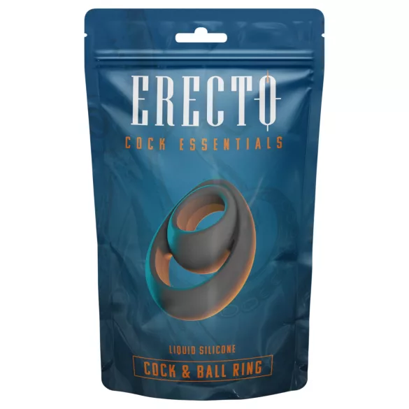 Erecto - Anneau pénis et testicules - silicone noir