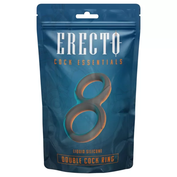 Erecto - double anneau pénien - silicone noir