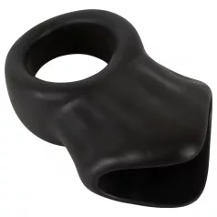   Erecto - anneau pénis avec étireur de testicules - silicone noir