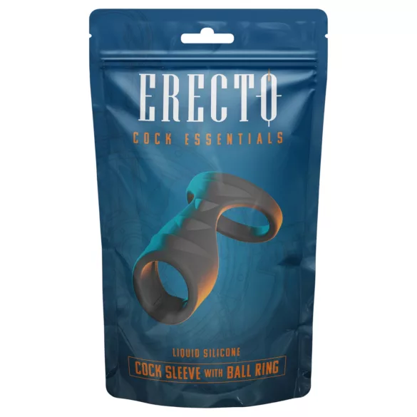 Erecto - Anneau pénis 2en1 - silicone noir