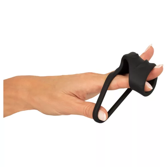 Erecto - Anneau pénis 2en1 - silicone noir