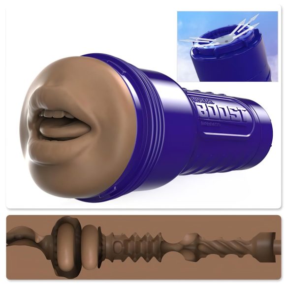 Fleshlight Boost Blow - bouche réaliste masturbateur (brun)