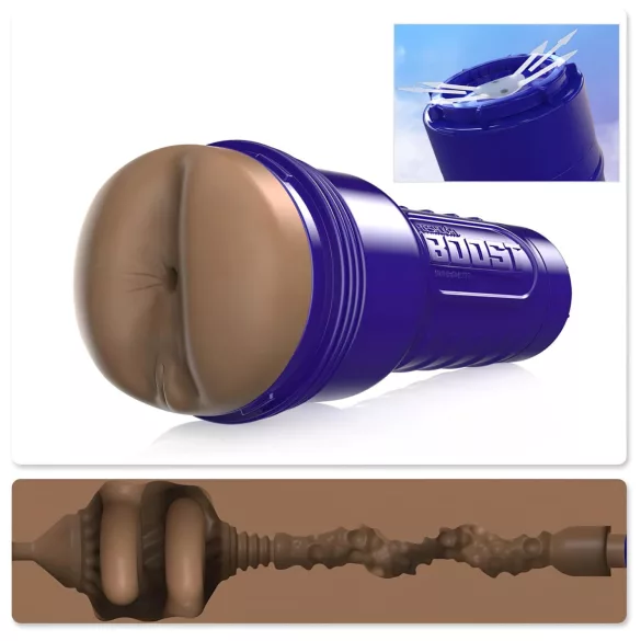 Fleshlight Boost Blast - masturbateur vagin réaliste anus - silicone marron