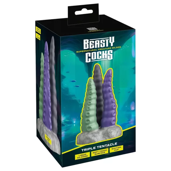 Beasty Cocks - godemichet triple tentacule - silicone