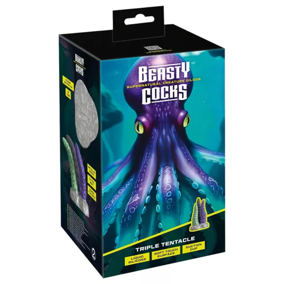 Beasty Cocks - godemichet triple tentacule - silicone