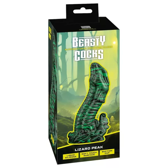 Beasty Cocks - gode pénis lézard réaliste - silicone vert noir