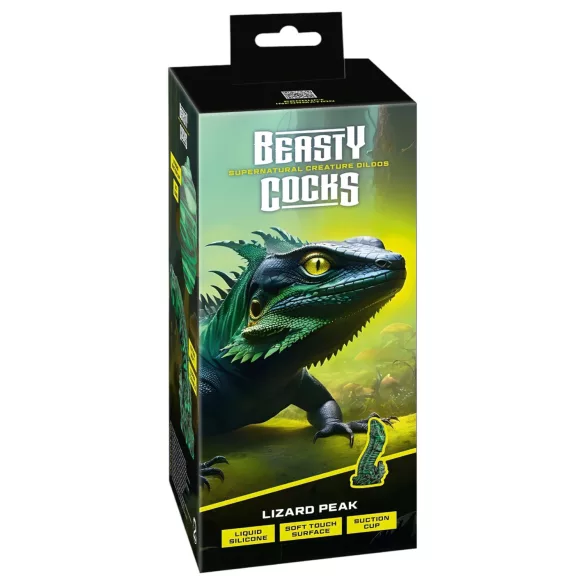 Beasty Cocks - gode pénis lézard réaliste - silicone vert noir