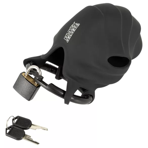 Black Velvets - cage pénis et testicules - silicone noir