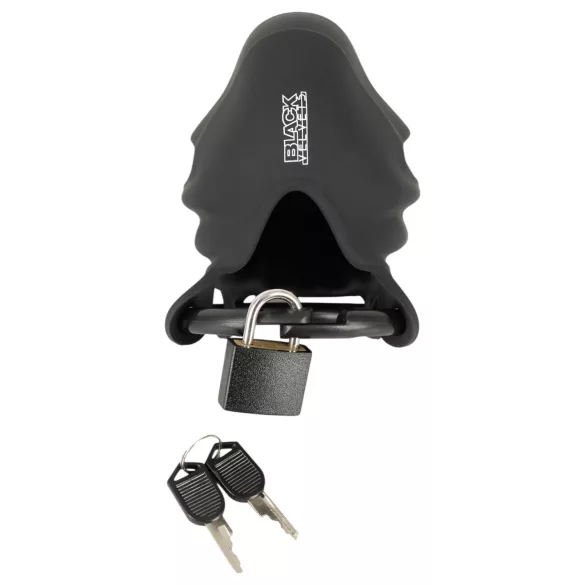Black Velvets - cage pénis et testicules - silicone noir