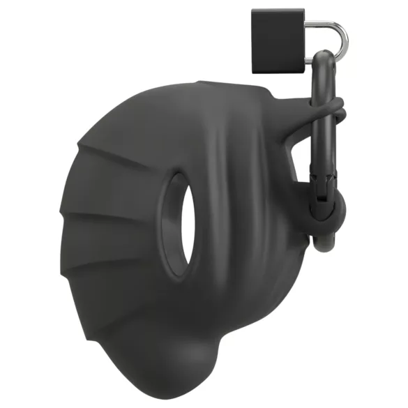 Black Velvets - cage pénis et testicules - silicone noir