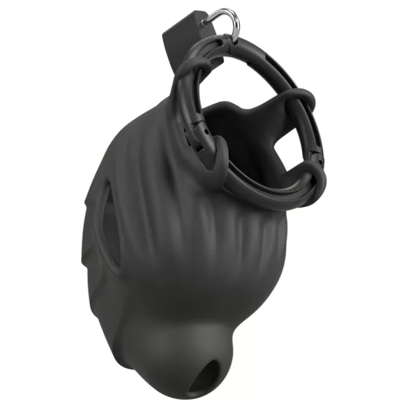 Black Velvets - cage pénis et testicules - silicone noir