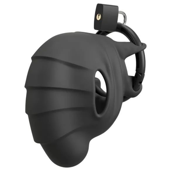 Black Velvets - cage pénis et testicules - silicone noir