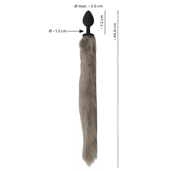 You2Toys - plug anal en silicone avec queue - gris