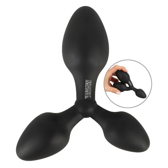 Black Velvets - plug anal triple stimulation - silicone noir