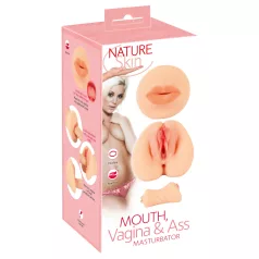   Nature Skin - masturbateur vagin et bouche (couleur naturelle)