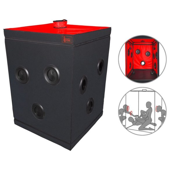 Secretdome - Cabine intime BDSM avec ouvertures (noir)