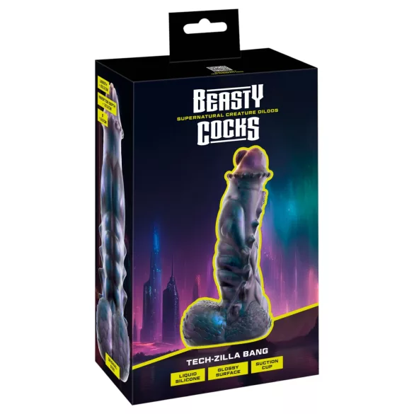 Beasty Cocks Tech-Zilla Bang - godemichet monstre à ventouse (violet)