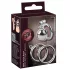 Fetish Collection - mini cage à pénis avec 3 anneaux testiculaires interchangeables (argent)