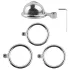 Fetish Collection - mini cage à pénis avec 3 anneaux testiculaires interchangeables (argent)