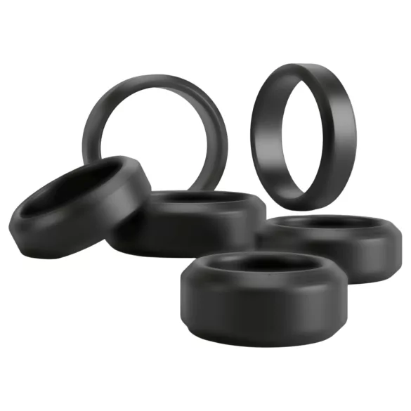 You2Toys - lot d’anneaux pour pénis et testicules (noir) - 6 pcs