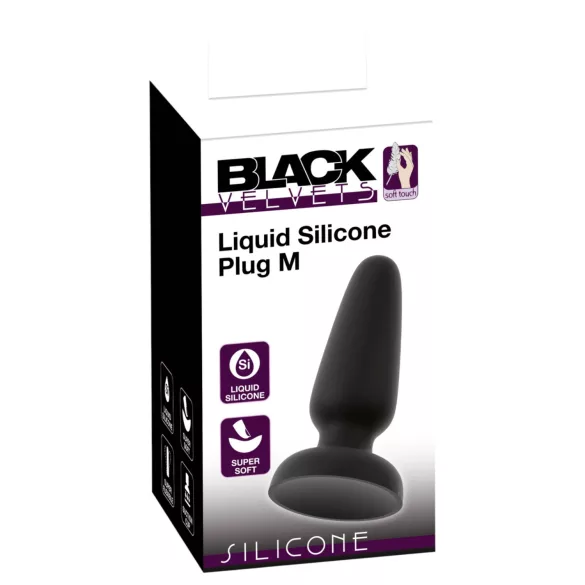 Black Velvets - plug anal en silicone avec ventouse (noir) - M