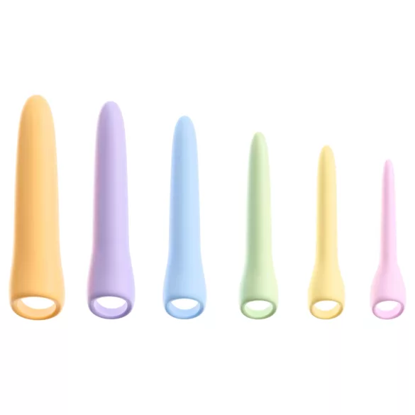 You2Toys Six in a Row 2.0 - Set de 6 godemichés et dilatateurs en silicone (colorés)