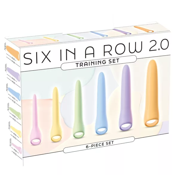 You2Toys Six in a Row 2.0 - Set de 6 godemichés et dilatateurs en silicone (colorés)
