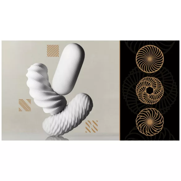 TENGA 3Dx Spiral - masturbateur à motif en spirale (blanc)