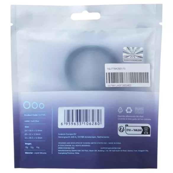 Svakom Triooo - ensemble d’anneaux péniens en silicone souple (bleu) - 3 pcs